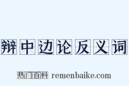 辩中边论反义词是什么意思的图片